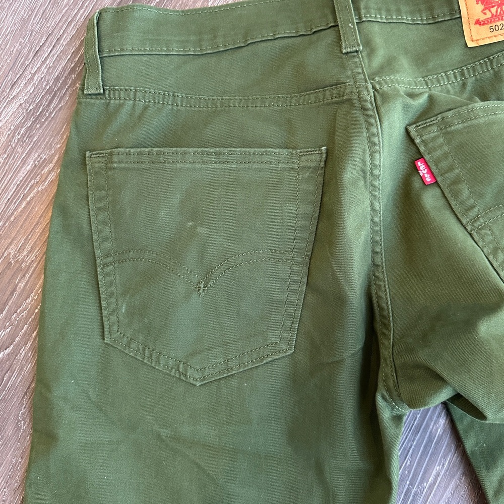 Levi's 502 Regular Taper Jeans Green W31 L32 - Picture 8 of 14